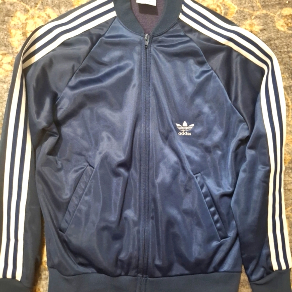 Adidas 80s vintage Track Jacket Trefoil Blue Made in USA